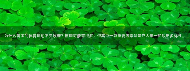 杏悦体育凯捷平台招商：为什么美国的体育运动不受欢迎？原因可能有很多，但其中一项重